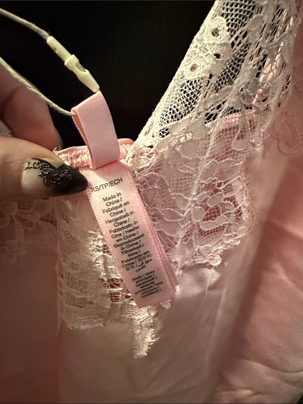 SKIMS Silk Lace Mini Slip Dress - Peony - Picture 4 of 7